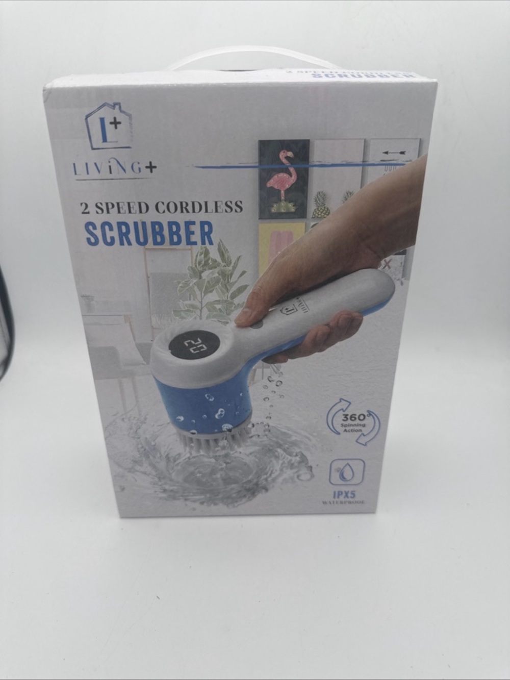 Living 2 Speed  Spin Scrubber cleaning Portable  Cordless IPX5 waterproof New